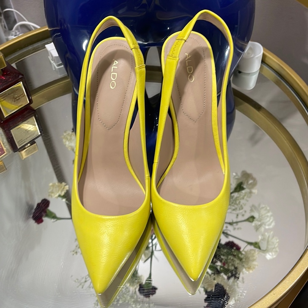 Aldo Yellow Sling Pumps